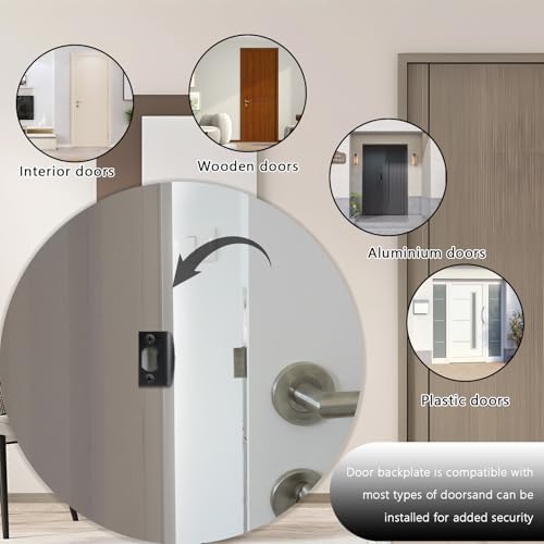 8 Pcs Door Strike Plate - Premium Stainless Steel Easy to Install Durable Door Lock Plate for Exterior Doors