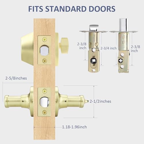 EHOMEWARE Door Handleset with Single Cylinder Deadbolt 3 Pack - Wave Style Locking Lever Set for Entry Doors
