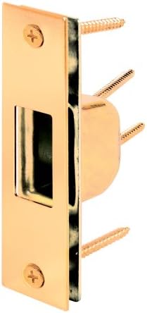 Prime-Line Steel Brass Plated Strike Plate for Hinged Doors