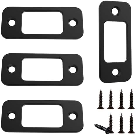 Shield Door Locks 4-Piece Set Round Corner Black Strong Reliable Door Lock Repairs