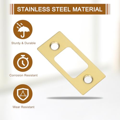 Sturdy Reinforcement for Door Jamb - 2 Sets Gold-plated Durable Latch Deadbolt Replacement