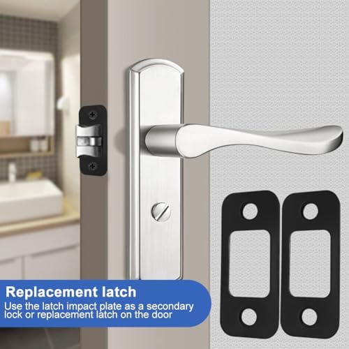 EMVANV2 PCS Deadbolt Strike Plate Round Corner Design 1 x 2-14 Door Backplate Black