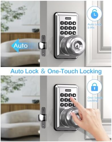 ApeStellar Door Lock with Keypad Waterproof SATIN NICKEL Easy to Install