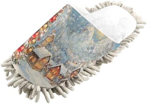 Cozy Easy Mopping - White Christmas Trees Slippers for Women Soft Mop Pads for Easy Cleaning Stylish Comfort