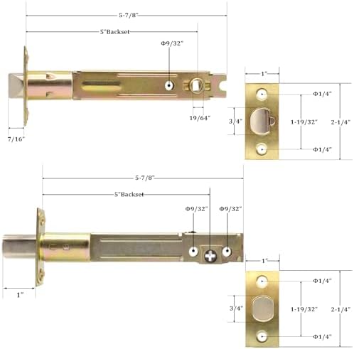5-Inch Deadlatch Deadbolt Latch Combo for Older Doors