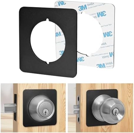 4-Piece Door Knob Plate Set Matte Black