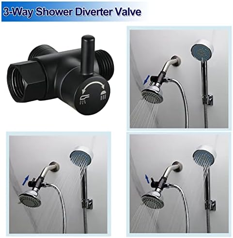 3-Way Brass Diverter Valve Matte Black