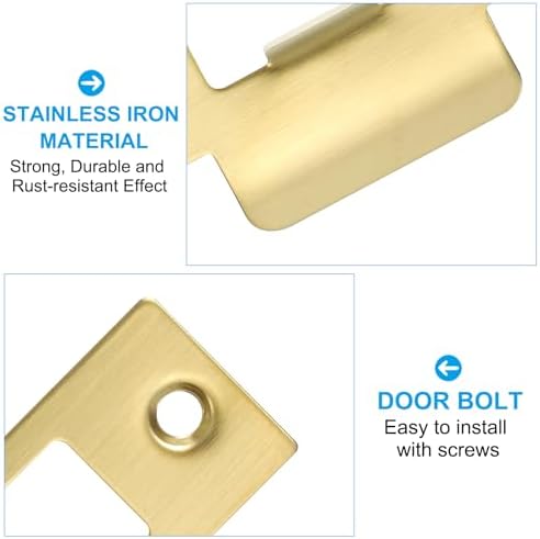 TruePLATEPATIKIL 2-34 Sant-Stainless Steel Door Lock Strike PlateInteriorExterior Door UseGold