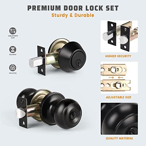 KNOBWELL Entry Door Knob and Deadbolt Set Top Security Convenience