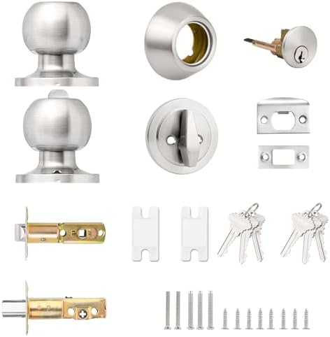 6-Pack Entry Door Knobs Deadbolts Set for Front Doors 12-Lock Set with 36 Keys Easy to Install Secure