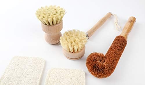 Eco-Friendly Kitchen Cleaning Set - Set of 5 Natural Wooden Brushes
