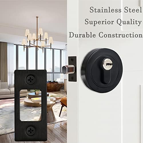 VEEBELL Stainless Steel Deadbolt Strike Plate - Attractive Black Design