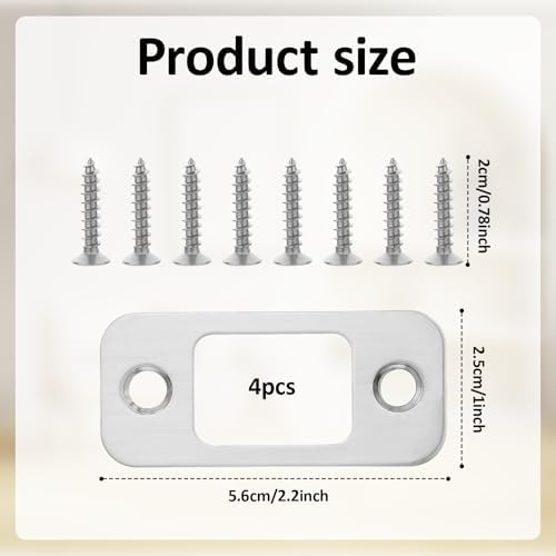 Sturdy Steel Door Locks for Home Commercial Use 4-Piece Set with 8 Easy-Wrap Screws Proven to Be the Best Choice