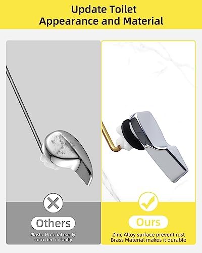 Hibbent Front Mount Tank Flush Lever Replacement Chrome Durable and Easy to Install