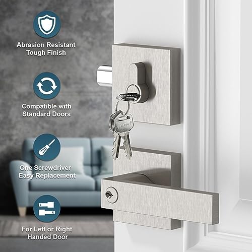 Ticonn Door Handle Set Premium Heavy Duty Door Lever for Home and Bathroom Use