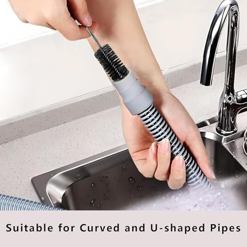 Adove Flexible 61 and 177 Drain Brush Drain Unblocker for Curved Pipes and Small Holes