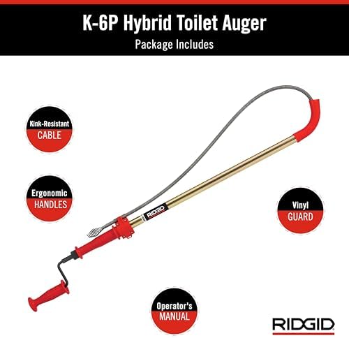 Ridgid 56658 K-6P Toilet Auger Multi-Function Quick-Acting for Drills