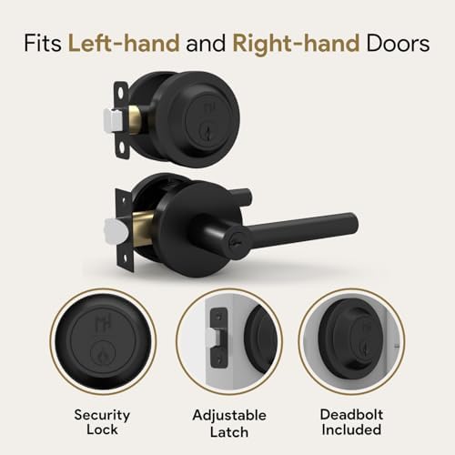 Mega Handles RAEGEN Door Deadbolt Set Matte Black