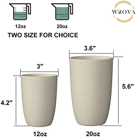 Eco-Friendly Reusable Wheat Straw Cups BPA-Free 6-Piece Set