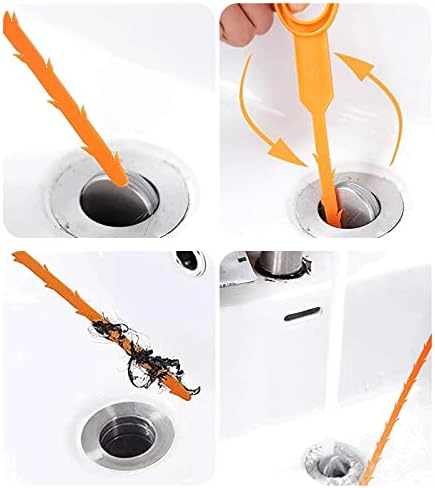 5 Pack 25-Inch Sink Snake Remover Set Draining Clog Effector Tools for Kitchen Bathroom and bathtub Drains