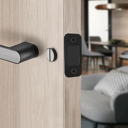 EMVANV2 PCS Deadbolt Strike Plate Round Corner Design 1 x 2-14 Door Backplate Black