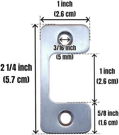 4-Piece Door Strike Plate Set for Exterior Doors