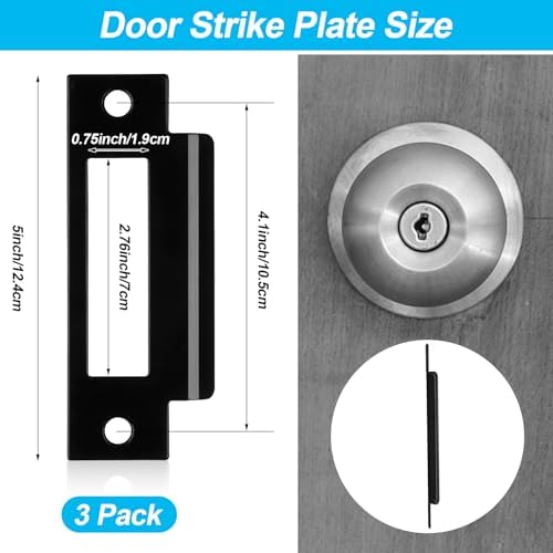 Haiabei 3-Piece Stainless Steel Door Strike Plate Set 4-78