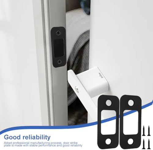 EMVANV2 PCS Deadbolt Strike Plate Round Corner Design 1 x 2-14 Door Backplate Black