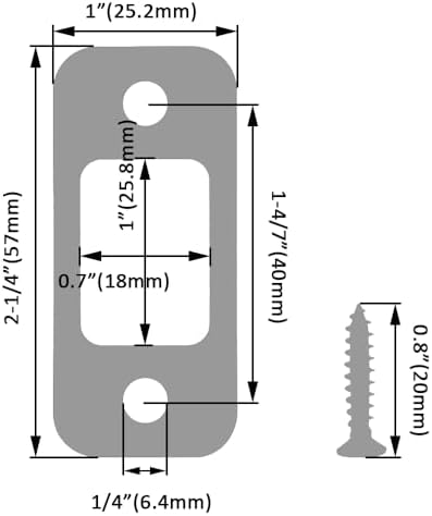 Alamic Deadbolt Strike Plate 2-Pack - Durable Door Fasteners for Home Use