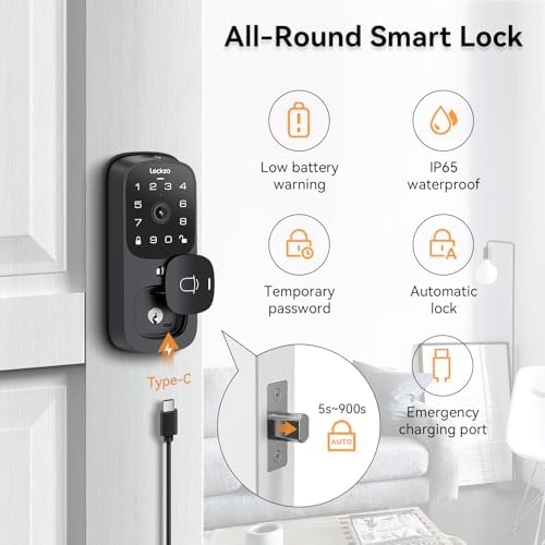 Secure 2K Smart Door Lock with Built-in Camera and Voice Control