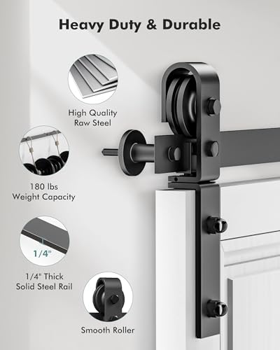 Heavy Duty 36 Bifold Barn Door Hardware Kit - Durable and Smooth-Closing Track for 16 Closet Doors