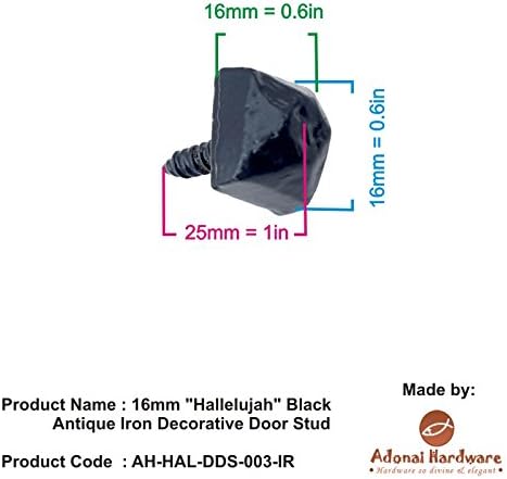 Hallelujah Hinged Entry Door Studs Nails Clavos 16mm x 25Pack Antique Cast Iron Perfect for Barns Chests Trunks
