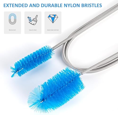 Eidsefe 75-Inch Flexible Drain Brush with 3 Shorter Straws Set for Efficient Cleaning