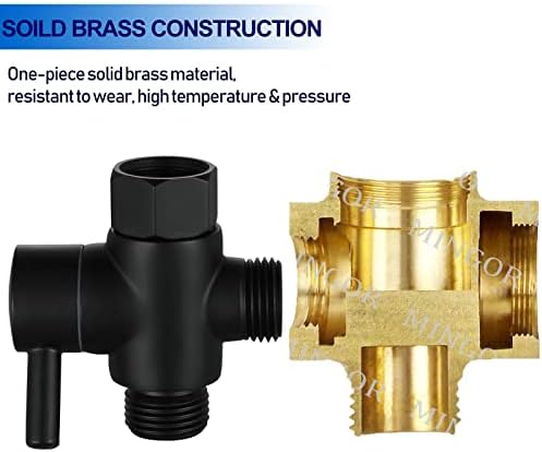 3-Way Brass Diverter Valve Matte Black