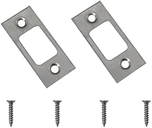 DGBRSM2-Piece Stainless Steel Door Strike Plate with Screws - SATIN BRUSHED NICKEL RELIABLE security plate high quality