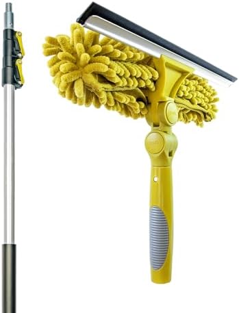 DOCAZOO5-12 Ft Telescoping Window Squeegee Kit Extendable Window Cleaning Tool for IndoorOutdoor Use