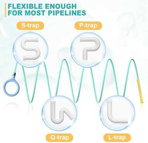 Drain Soon 50 Sink Snake Hair Remover Anti-Break Long Drain Clogger