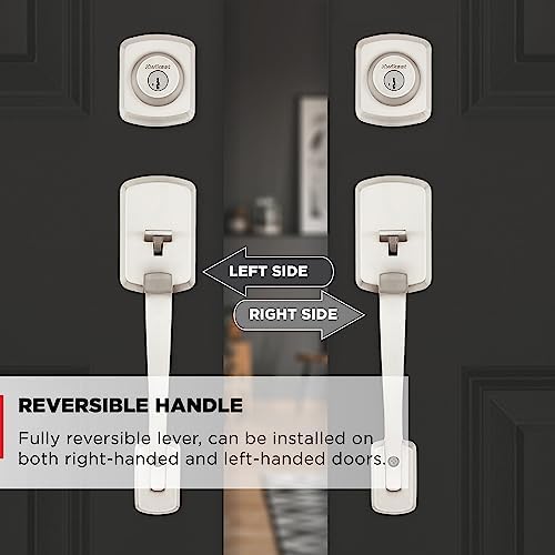 Kwikset Henley Front Door Lock Handle and Deadbolt Set - Smart Key Security Durable with Microban Protection