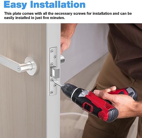 RO6G 72001 Lock Strike Plate Set brushed nickel 12 screws door security
