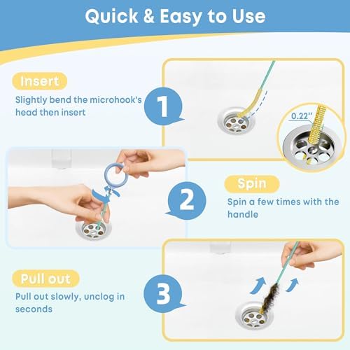 Kellys Collection 50 inch Metal Drain Snake 3 Pack for bathtub shower sink