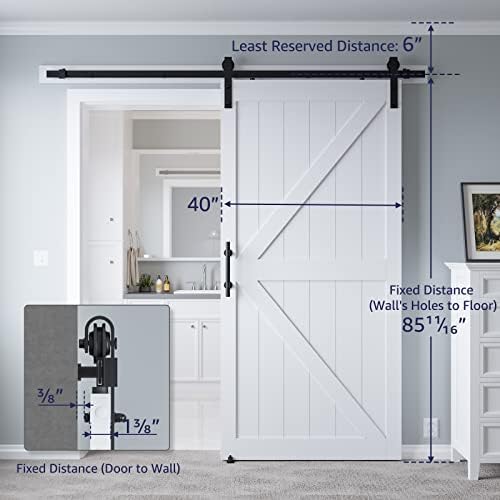 40x84-Inch Solid Barn Door with Water-Resistant PVC Surface