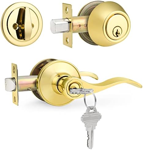Brotima 3 Pack Keyed Alike Lever Set with Deadbolt