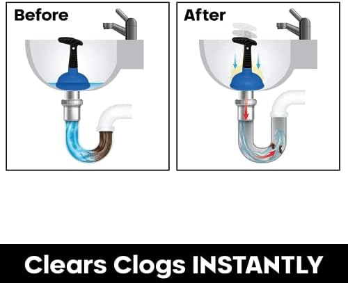 Powerful Compact Sink Plunger for Easy unclogging in Bathroom Shower and Sink