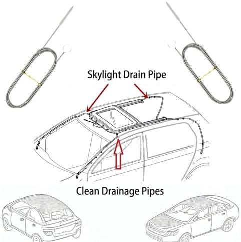 2PCS 60 Inch Stainless Steel Cleaning Brushes Reusable Drainage Pipe Dredging Tools for Cars