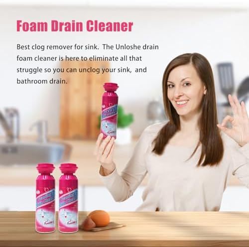 Unloshe Foam Drain Cleaner 2PCS - Clog Remover for Sinks and Drains