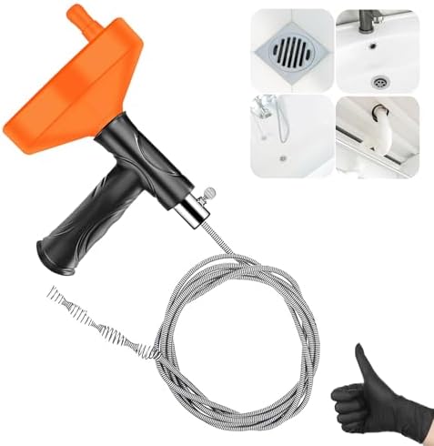 33ft Heavy Duty Plumbing Snake for Drains 33 Feet Steel Cable Auger for Kitchen Bathroom and more