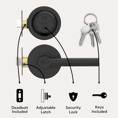 Mega Handles RAEGEN Door Deadbolt Set Matte Black