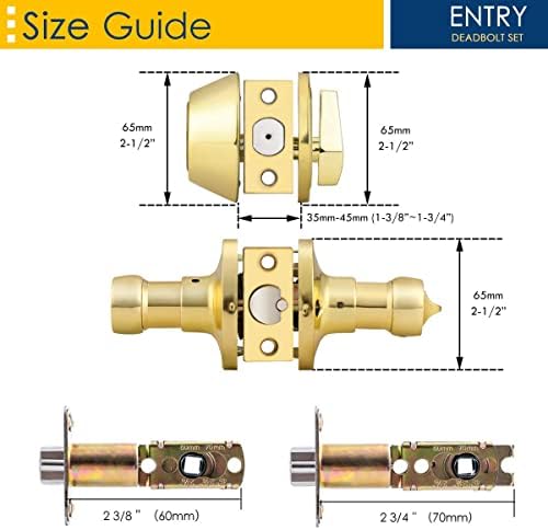 Brotima 3 Pack Keyed Alike Lever Set with Deadbolt
