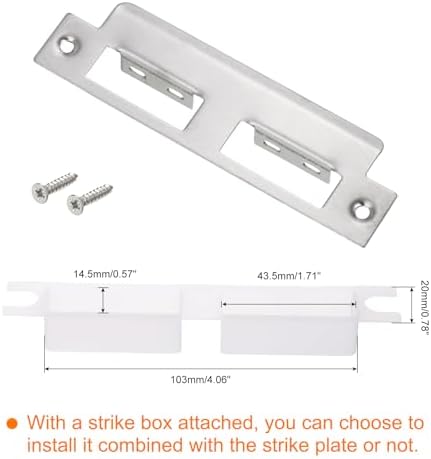 Sturdy 201 stainless steel door strike plate 145mm x 40mm