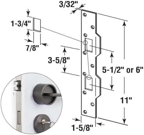 2-Piece Door Strike Plate Set Reinforcement for Latches Deadbolts